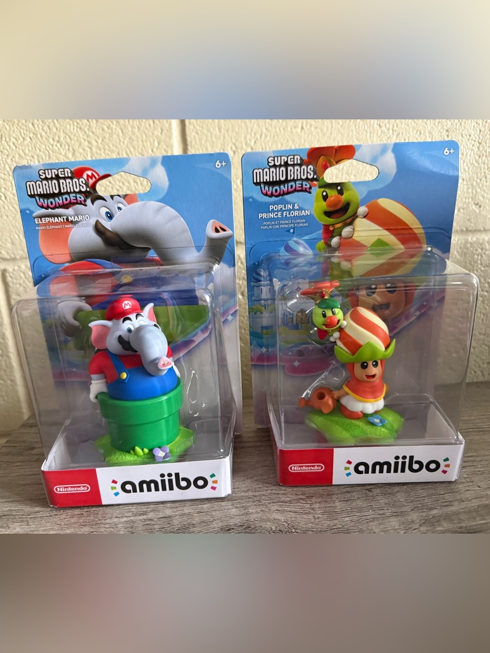 Super Mario Bros Wonder Amiibo Elephant + Poplin Prince Florian Kawaii